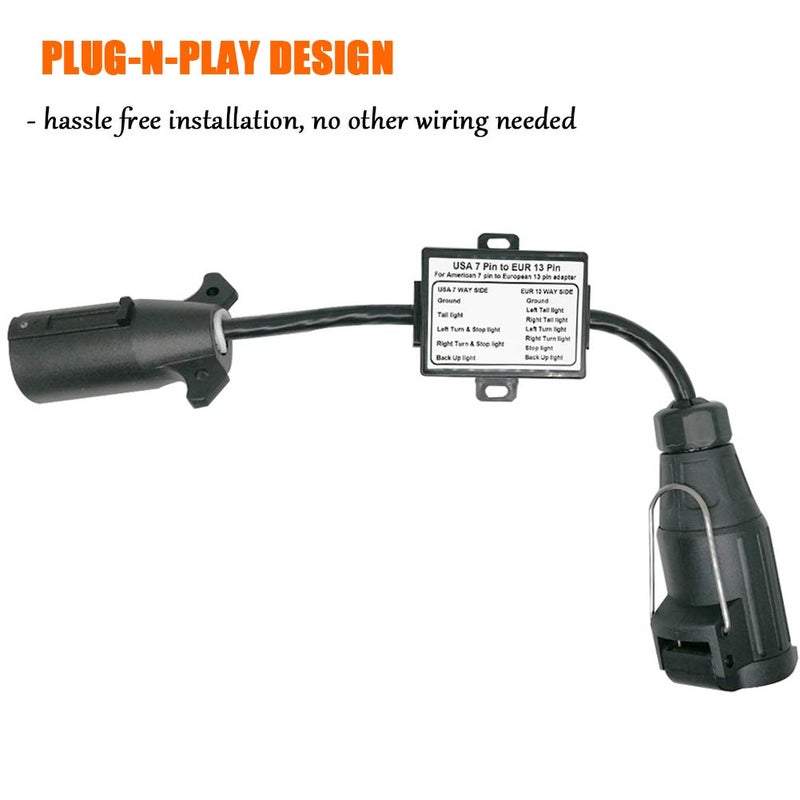 CARROFIX محول ضوء مقطورة 7-طرق من CARROFIX للسيارات الأمريكية إلى 13 دبوس دائري أوروبي - تصميم توصيل وتشغيل - Image 3